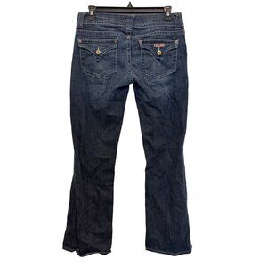 Hudson Womens Flare Leg Jeans Size 28 Dark Wash Stretch Denim Cotton Blend Made